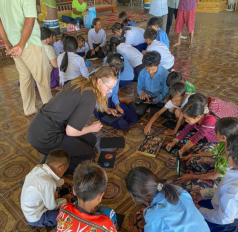 The artwork created during the project with the children is on display in Nürtingen through May 18. (Photo: NGU)