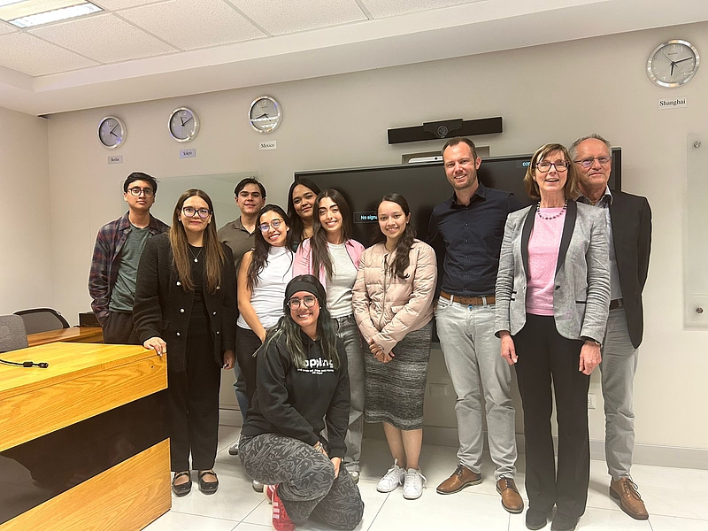 Mexican students presenting their results