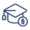 Graduation Hat with Dollar Sign